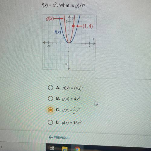F(x) = x2. What is g(x)?
g(x)
5
-(1,4)
f(x)
X
-5
5
-5