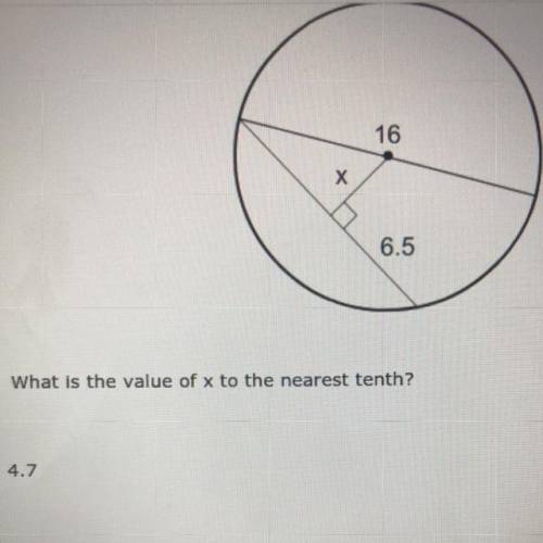 What is the value of x to the nearest tenth ?