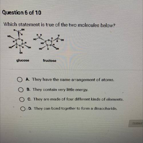 Which statement is true of the two molecules below?