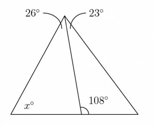 Find the number of degrees in the measure of angle x
