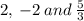 2, \:  - 2 \: and \:  \frac{5}{3}