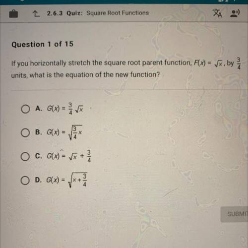 What would be the equation since it’s asking for horizontal stretch?