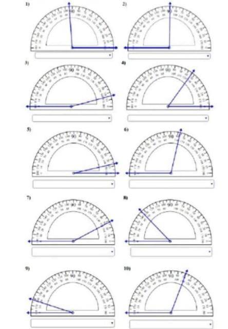 Help me please it's important work sheet

use protractor and determine the each angle please help