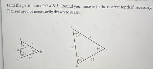 Find the perimeter of ΔJKL. Round your answer to the nearest tenth if necessary