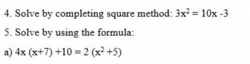 Solve these couple of questions from quadratic equation. plz​