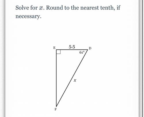 Solve for x. Round to the nearest tenth, if necessary.