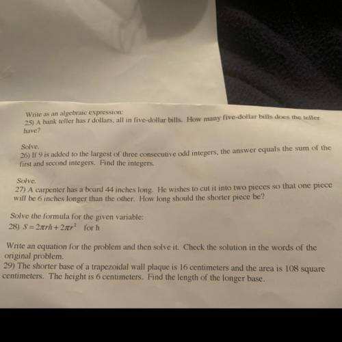 PLEASE ANSWER CORRECTLY FOR BRAINLIEST:
25.
26.
27.
29.