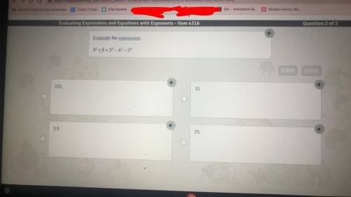 Evaluate the expression.
32 + 6 x 22-42 - 23