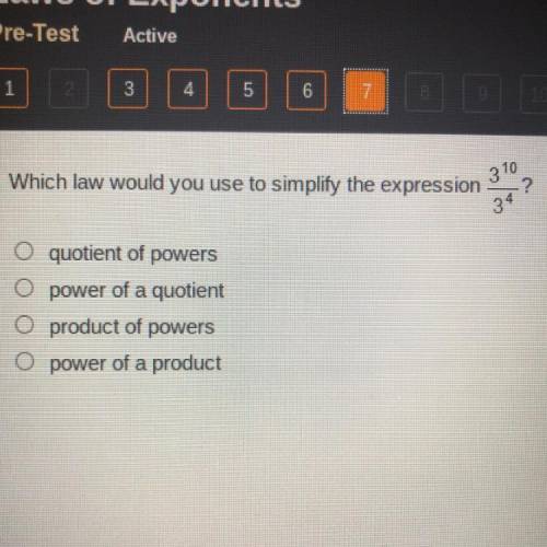 Which law would you use to simplify the expression?