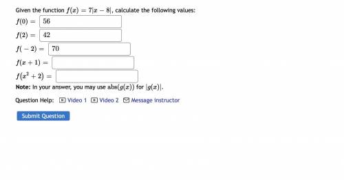 Given the function, calculate the following values...