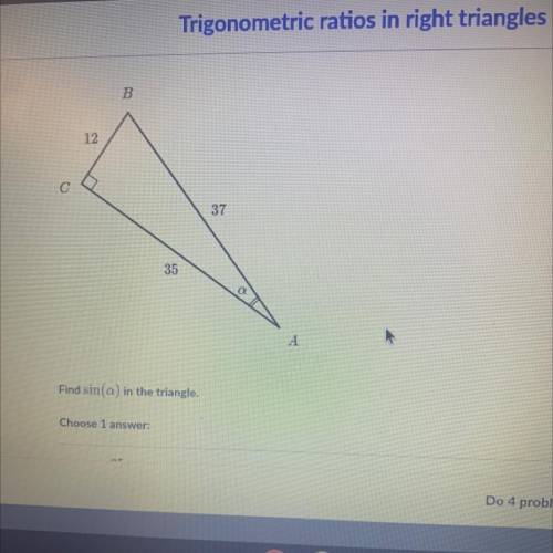 Find the sin in the triangle