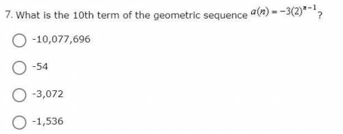 What is the 10th term of the geometric sequence a(n)=-3(2)^(x-1_())