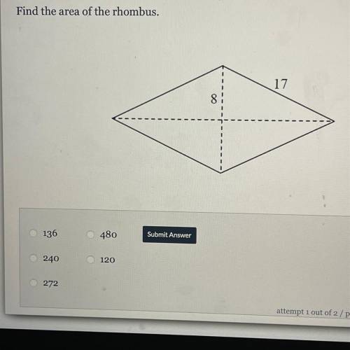 Find the area of the rhombus