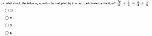 What should the following equation be multiplied by in order to eliminate the fractions?