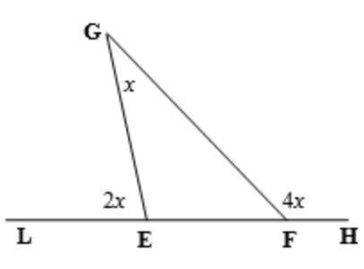 Find the value of x in each case: