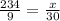 \frac{234}{9}=\frac{x}{30}