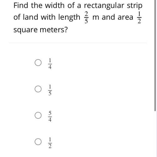 Find the width of a rectangular strip of land with length 25 m and area 12 square meters?