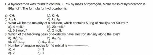 Please helpmcq of chemistrypleaseasap ​