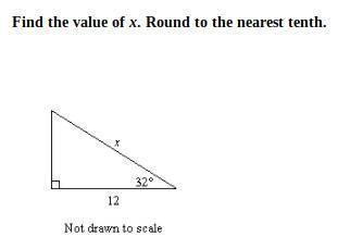 Find the value of x. Round to the nearest tenth.