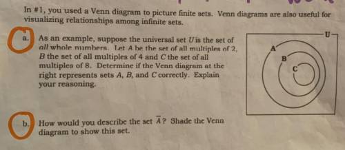 As an example, suppose the universal set U is the set of all whole numbers. Let A be the set of all
