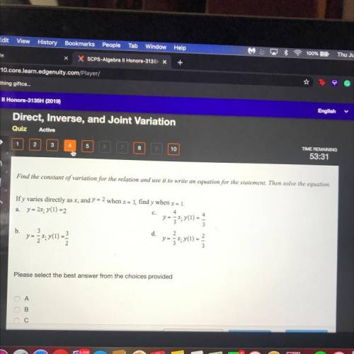 find the constant of variation for the relation and use it to write an equation for the statement.