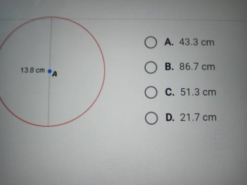 What is the approximate circumstance of the circle shown below?