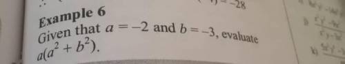 Given that a = -2 and b = -3, evaluate a(a² + b²)