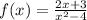 f(x) = \frac{2x+3}{x^2-4}