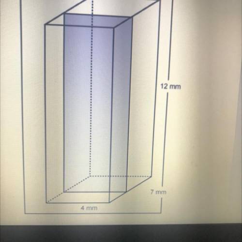 A slice is made perpendicular to the base of a right rectangular prism as shown what is the area of