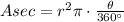 A{sec}=r^2\pi\cdot \frac{\theta}{360^{\circ}}