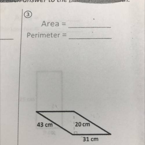 Find the area and perimeter please