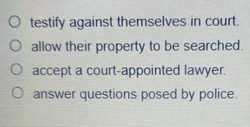 The Fifth Amendment protects people from having to???​