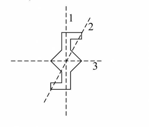 In the picture below, which lines are lines of symmetry for the figure?

A. only 3
B. 1 and 3
C. 1