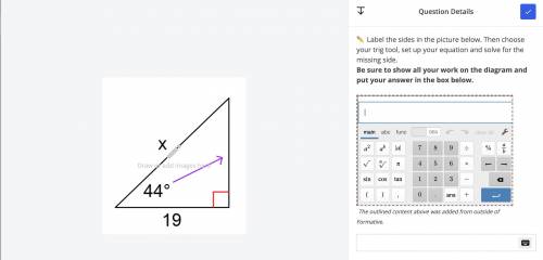 Using trig to find the missing angle