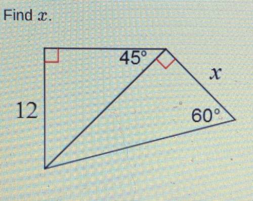 Find x on this special right triangle