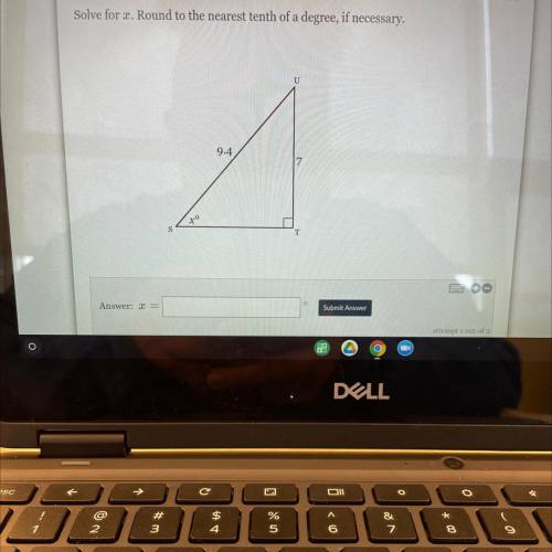 Solve for 2. Round to the nearest tenth of a degree, if necessary.

U
9.4
xº
T
PLSSSS HELP