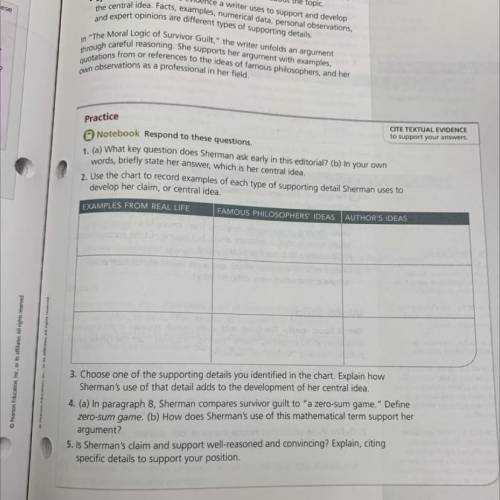 2. Use the chart to record examples of each type of supporting detail Sherman uses to

develop her