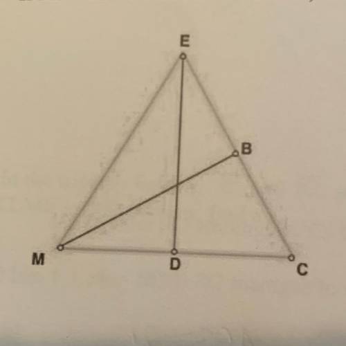 2. In equilateral triangle CME, MB is an altitude and DE is an angle bisector.

If BE = 27 - 5x an