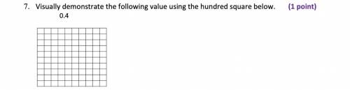 Visually demonstrate the following value using the hundred square below