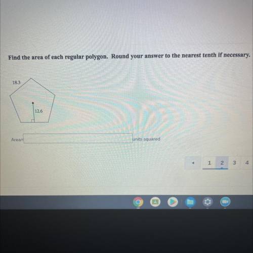 Find the area of each regular polygon. Round your answer to the nearest tenth if necessary.