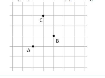 Three vertices of a parallelogram are shown. If the fourth vertex, D, lies on a node of the grid, t