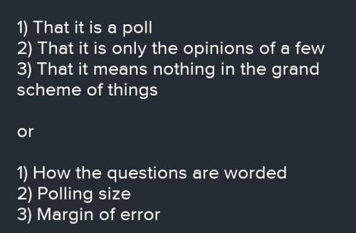 What are the three most important things to notice about an opinion poll?