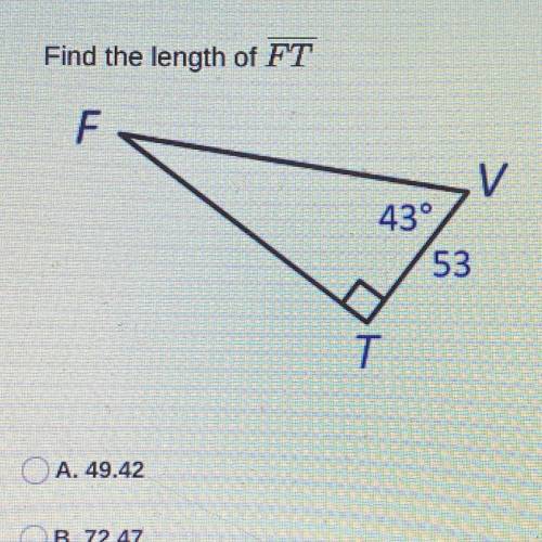 Find the length of FT