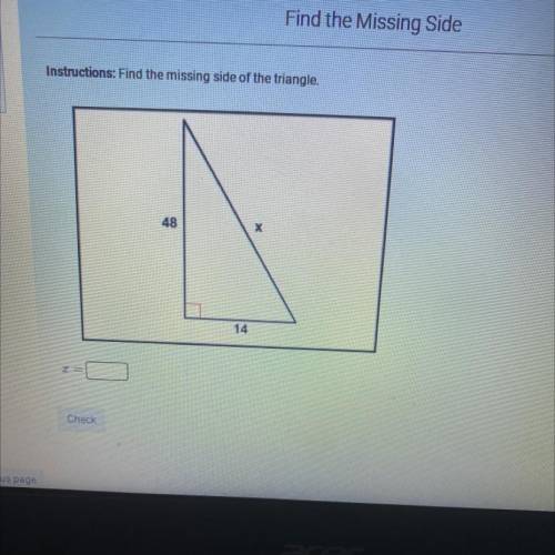 Find the missing side of triangle