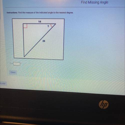 Find the measure of the indicated angle to the nearest degree