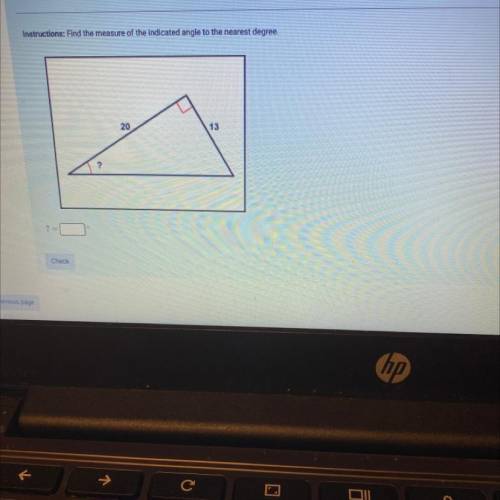 Find the measure of the indicated angle to the nearest degree