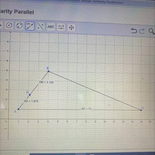 Measure the length of AC. Use coordinate algebra to locate a point E on ACsuch that the ratio of AE