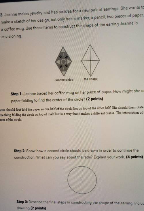 Step 2: Show how a second circle should be drawn in order to continue the construction. What can yo