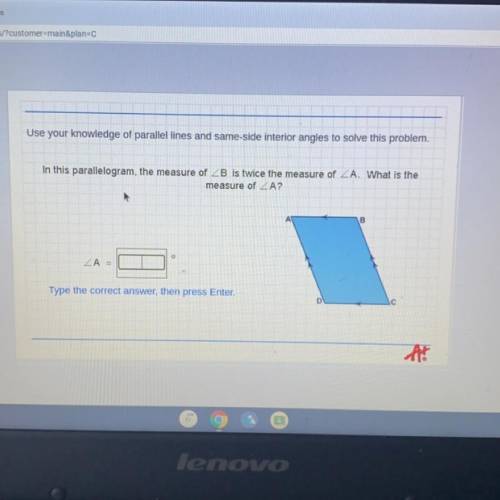 In this parallelogram, the measure of