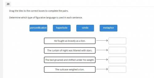 Drag the tiles to the correct boxes to complete the pairs.

 
Determine which type of figurative la